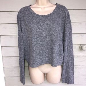 MONROW cotton blend boxy knit top/L